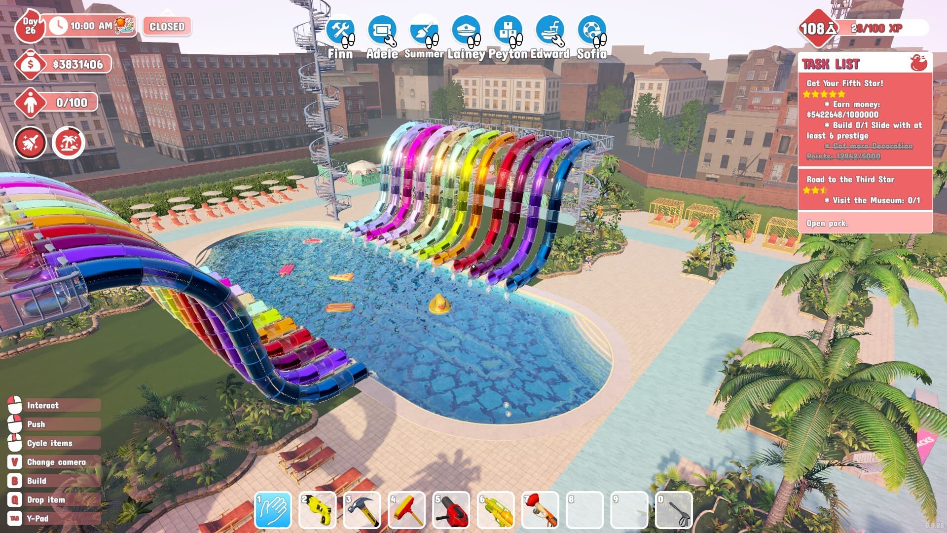 PC · Steam Waterpark Simulator gameplay